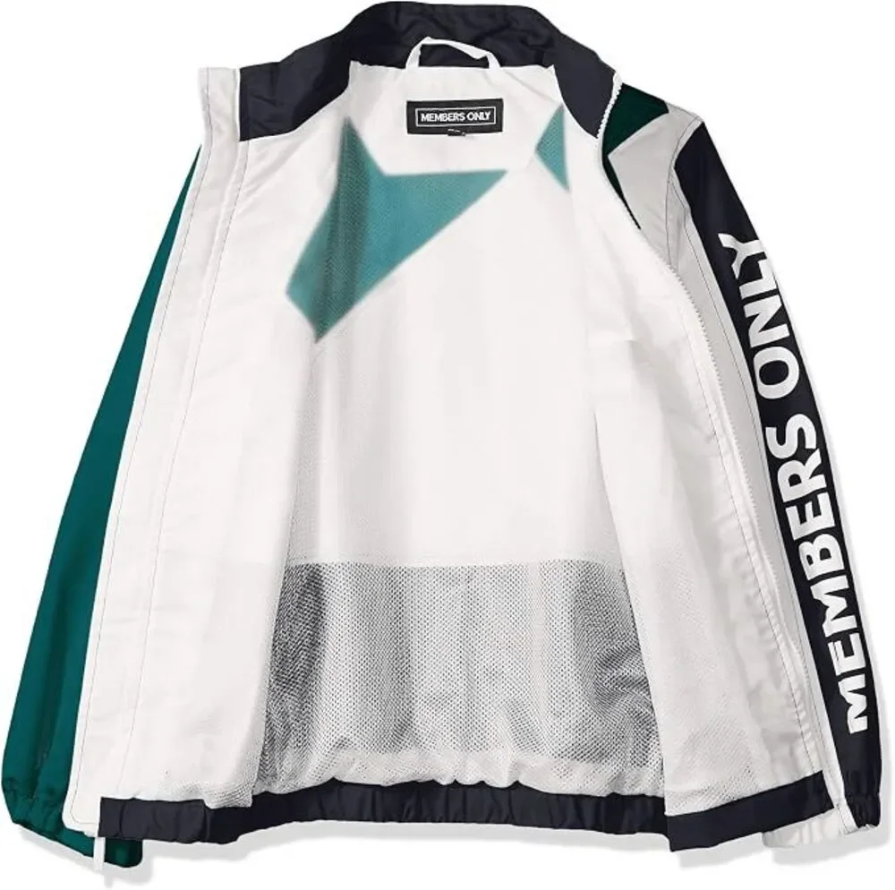 Members Only Toddler Windbreaker Jacket Green Black White Size 5 NWT